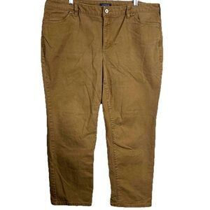 LANDS END Fit 2 Brown Camel Jeans Denim Pants COMFORT STYLE Sz 18W High‎ Rise